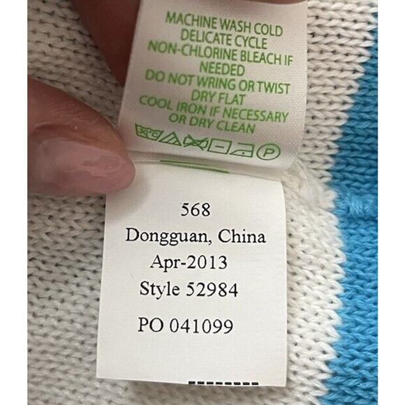 Lilly Pulitzer Light Blue and White Paige Striped Knit‎ Women's Sweater Size S - Picture 4 of 6